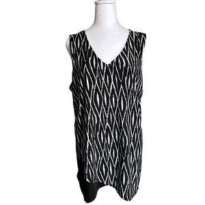 NWD New Woman Design Black & White Sleeveless Top Size2X